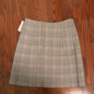 Babaton Gray Plaid Mini Skirt